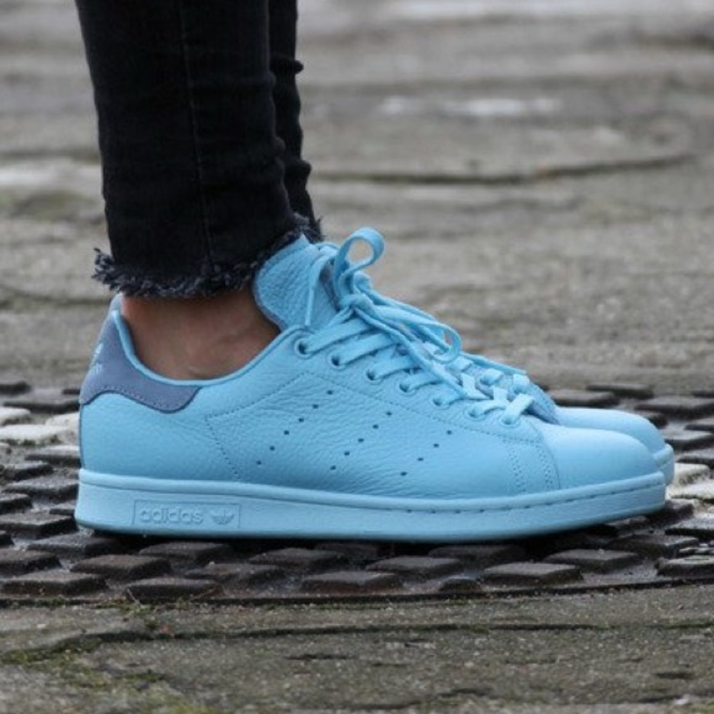 adidas Light Blue Leather Low-Top Sneakers